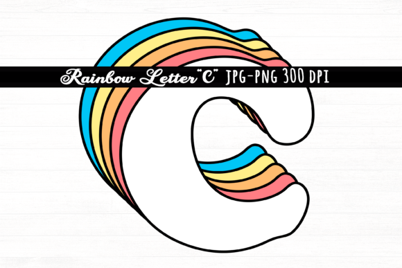 Download Letter C Rainbow Initial Cute Retro Font - Letter Collection