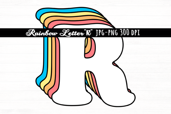 Download Letter R Rainbow Initial Cute Retro Font - Letter Collection