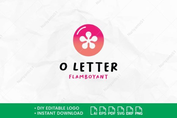 Download Letter O Circle Flamboyant Flower Logo - Letter Collection