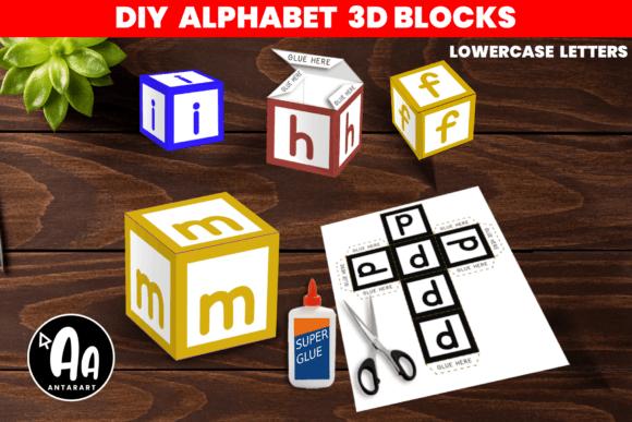 Download Printable Lowercase Letters Blocks 3D - Letter Collection