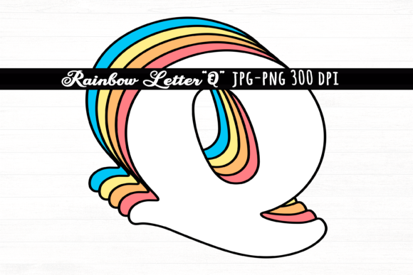 Download Letter Q Rainbow Initial Cute Retro Font - Letter Collection