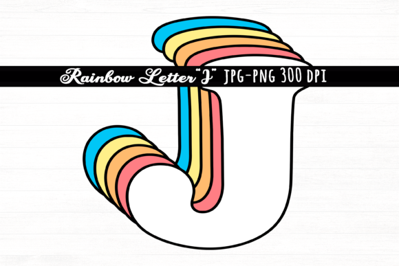 Download Letter J Rainbow Initial Cute Retro Font - Letter Collection