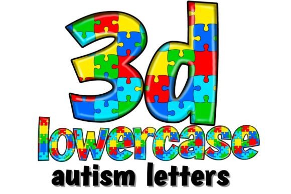 Download 3D AUTISM LOWERCASE LETTER SET PNG - Letter Collection