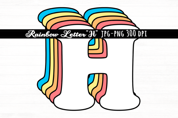 Download Letter H Rainbow Initial Cute Retro Font - Letter Collection