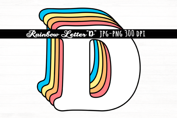 Download Letter D Rainbow Initial Cute Retro Font - Letter Collection