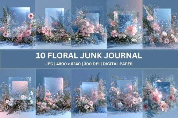 Download 10 Modern Floral Junk Journal - Modern Collection