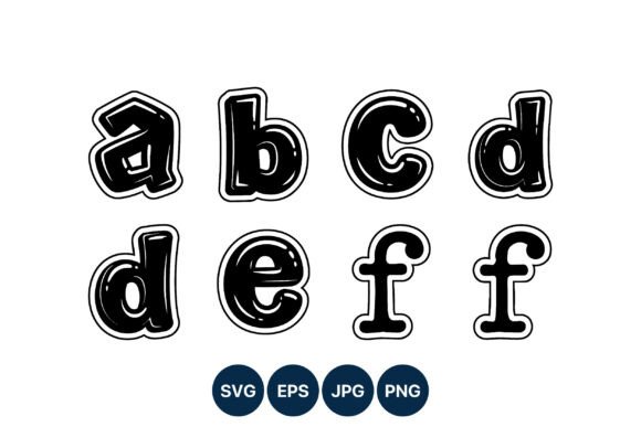 Download Doodle Lowercase Letters a to F - Letter Collection