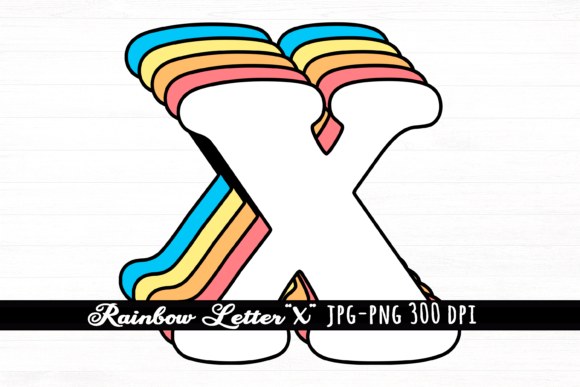 Download Letter X Rainbow Initial Cute Retro Font - Letter Collection