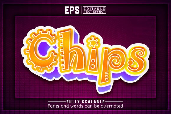Download CHIPS 3d -Editable Text Effect - Premium Resources