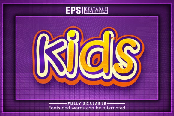 Download KIDS 3d -Editable Text Effect - Premium Resources